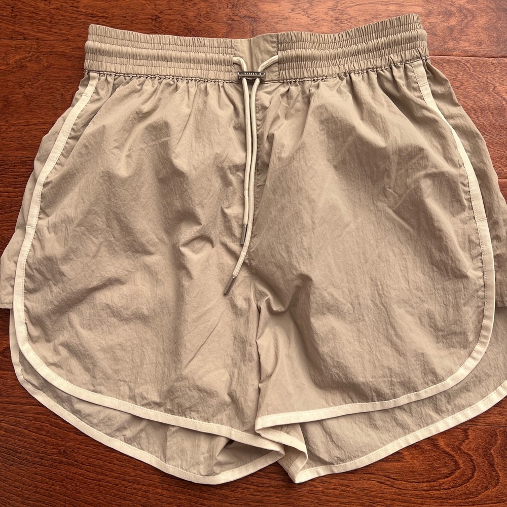 Varley Tan Athletic Shorts Lightweight Elastic Waist
